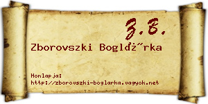 Zborovszki Boglárka névjegykártya